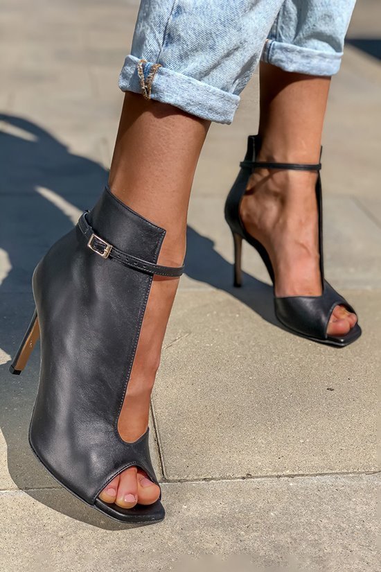 gianmarco black sandal heels