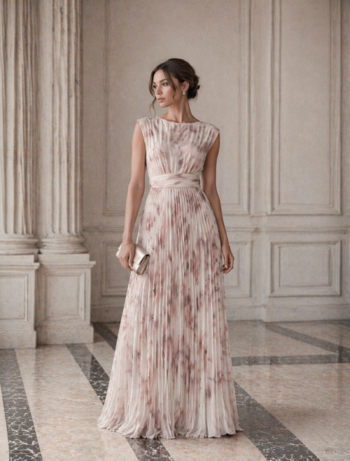 Elegant Pleated Maxi Dress