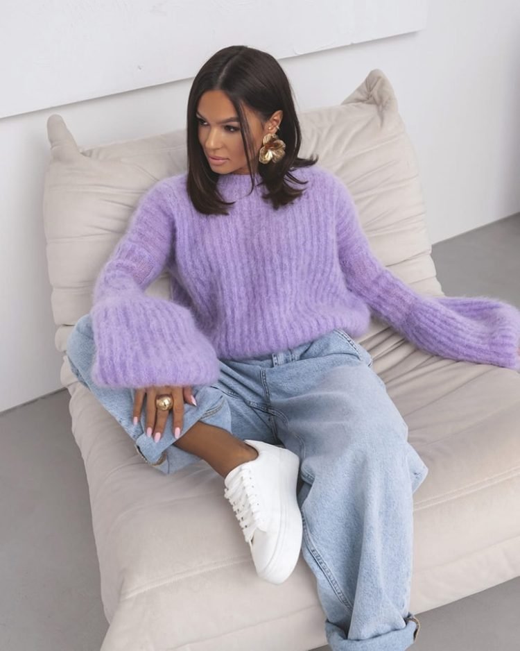 Premium mohair sweater blue - Image 9