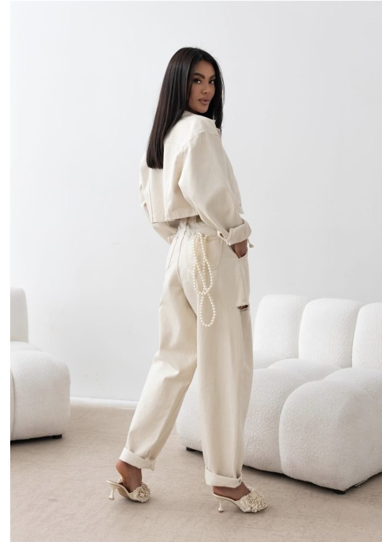 Cropped denim shirt blue - Image 6