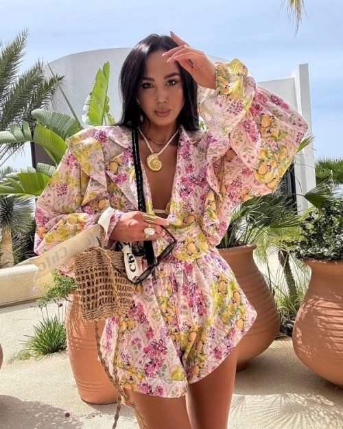 Lamilla linen set lemon pink