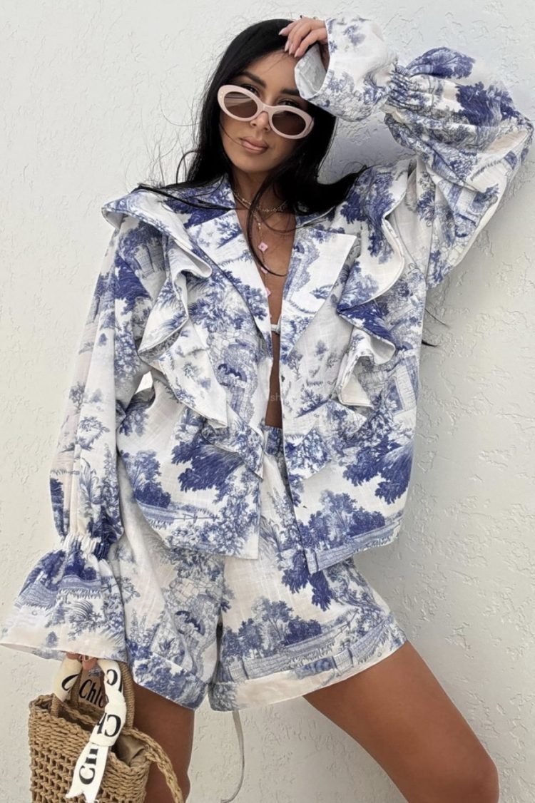 Linen set Lamilla blue