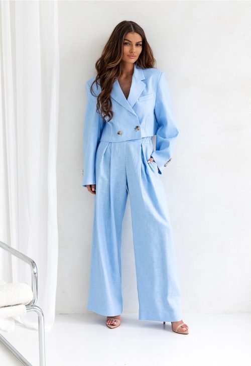 Natural linen blue suit sempre