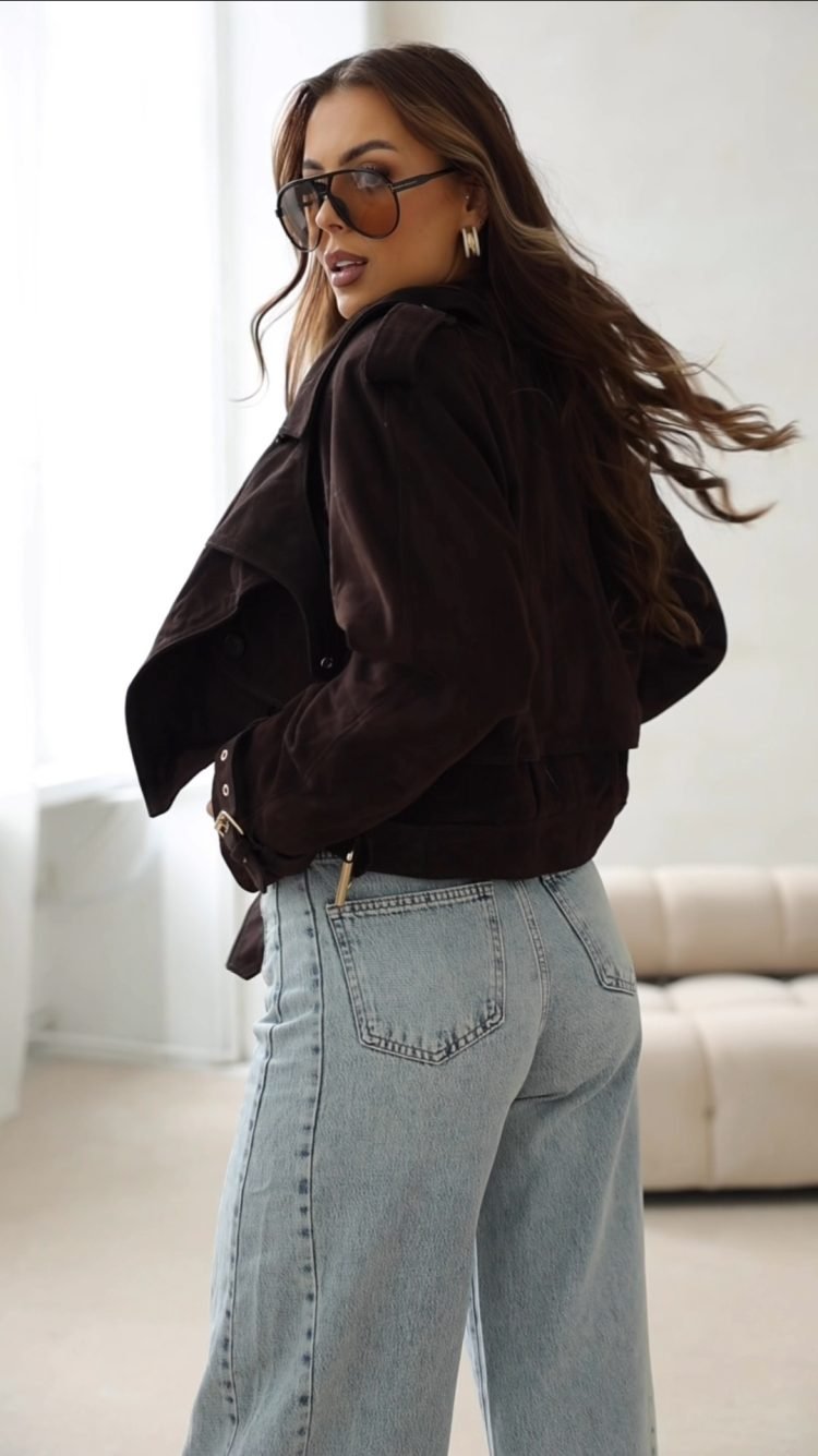 Exclusive Suede Biker Jacket - Image 13