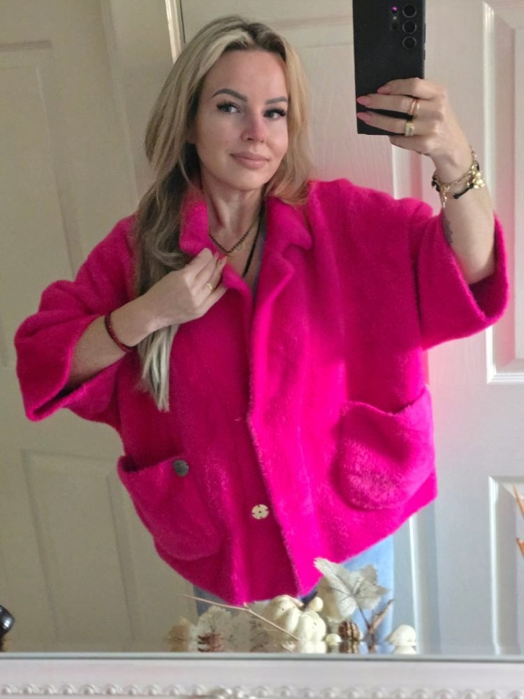 Coat Lara alpaca model pink - Image 2