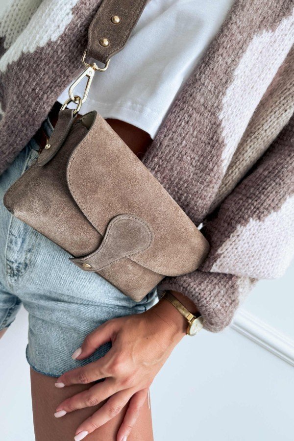 Genuine Suede Crossbody Bag - Image 4