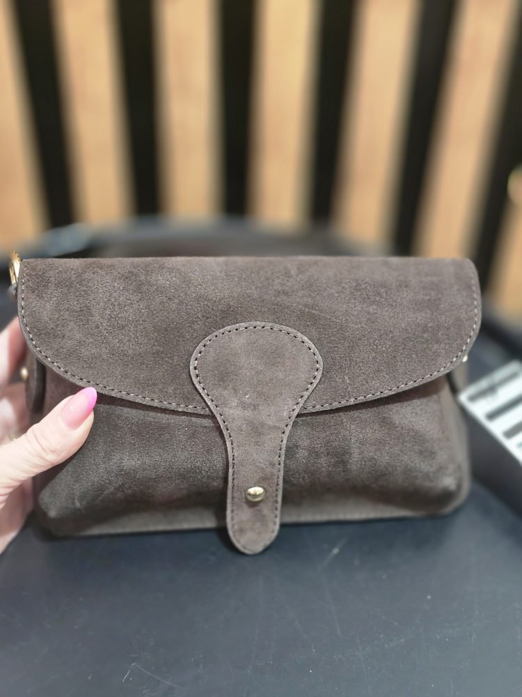 Genuine Suede Crossbody Bag brown - Image 7