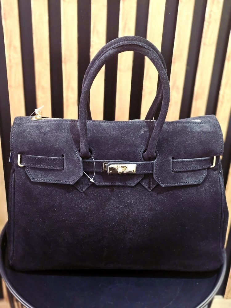 Black luxary Suede Handbag - Image 4