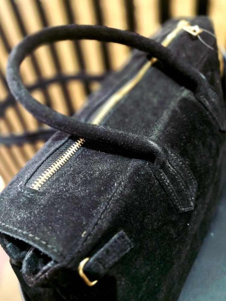Black luxary Suede Handbag - Image 3