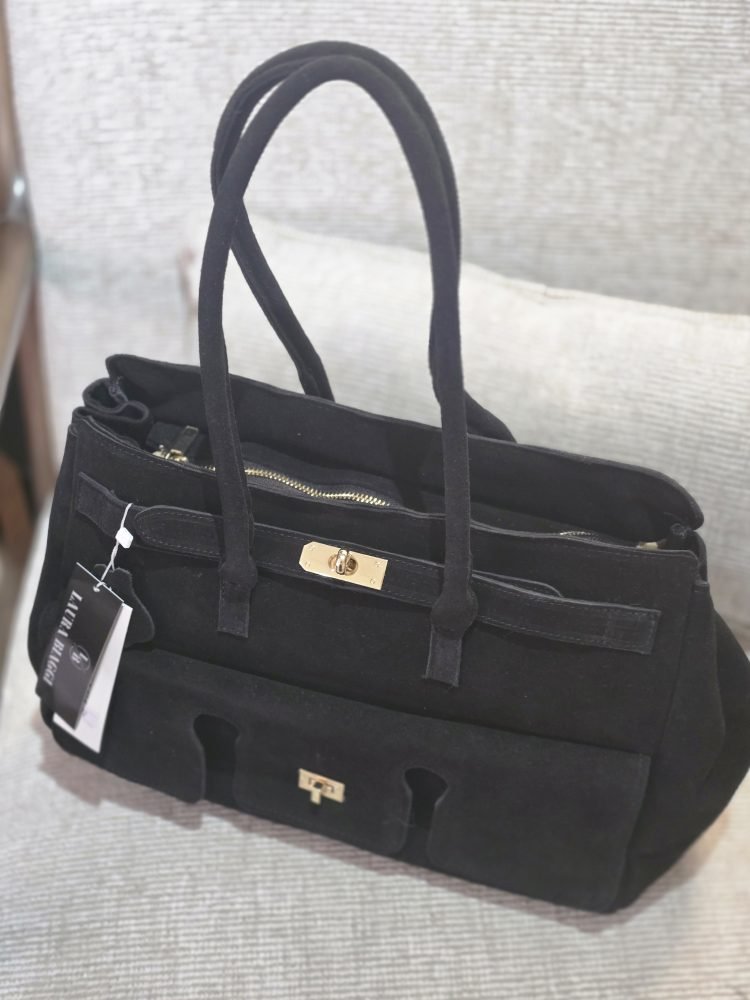 The Mayfair Suede Leather Tote black - Image 2