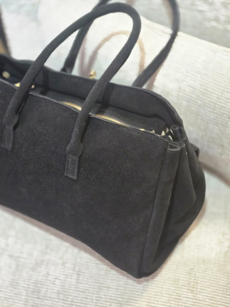 The Mayfair Suede Leather Tote black - Image 5