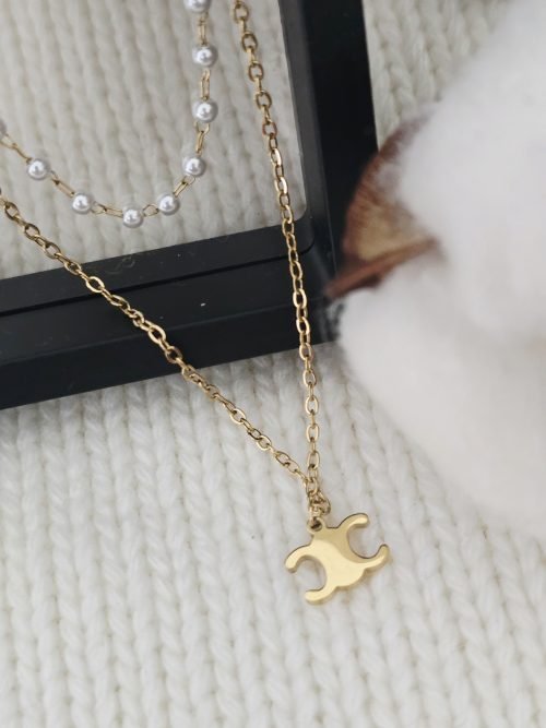 Elegant Layered Pearl & Gold-Tone Necklace