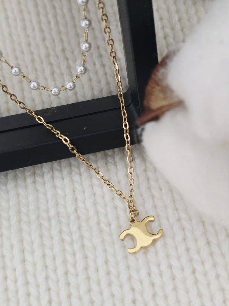 Elegant Layered Pearl & Gold-Tone Necklace