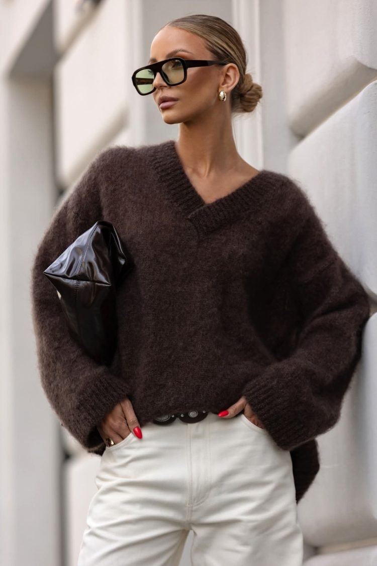 Gianni Mohair Sweater in Beige - Image 2
