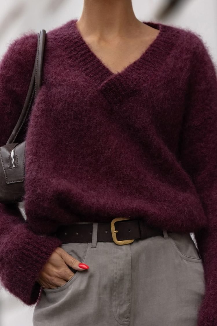 Gianni Mohair Sweater in Beige - Image 8