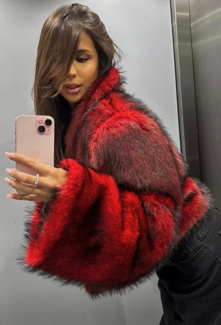 Eco Fox Fur Jacket – Emo rust - Image 5