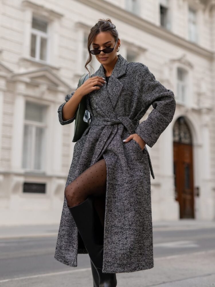 Albert elegance Coat herringbone beige - Image 3