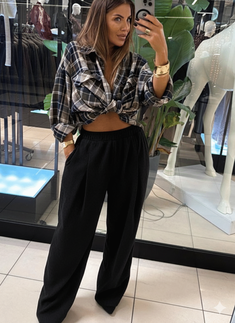 Corduroy Oversize Trousers cream - Image 5