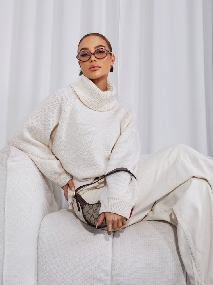 Gordon Premium Merino Wool Sweater light brown - Image 5