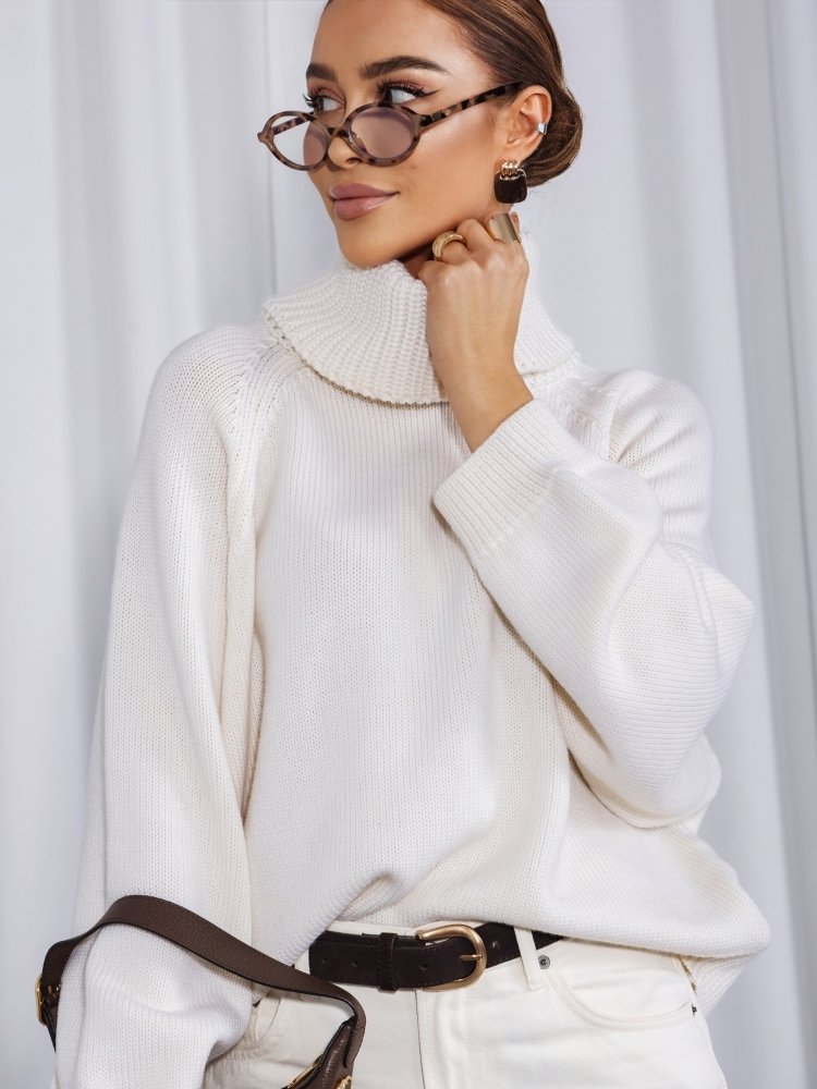 Gordon Premium Merino Wool Sweater light brown - Image 4