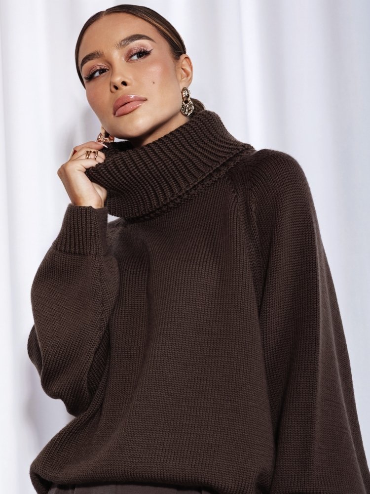 Gordon Premium Merino Wool Sweater light brown - Image 3