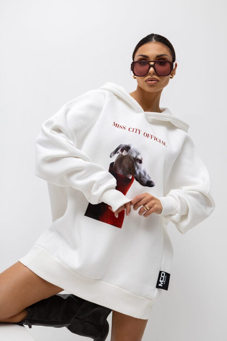 Sweatshirt with hoodie white– MCO