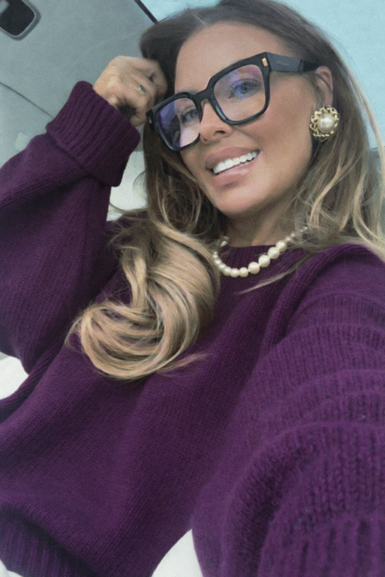 Merino Wool Sweater aubergine