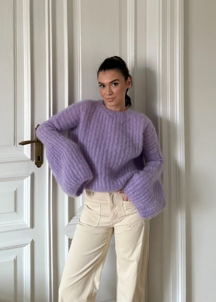 Premium mohair sweater purple