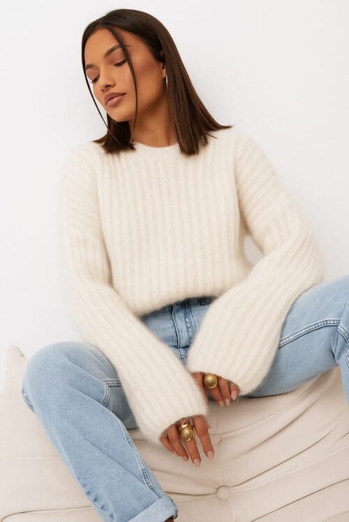Premium mohair sweater coconut