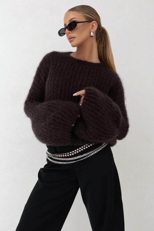 Premium mohair sweater brown