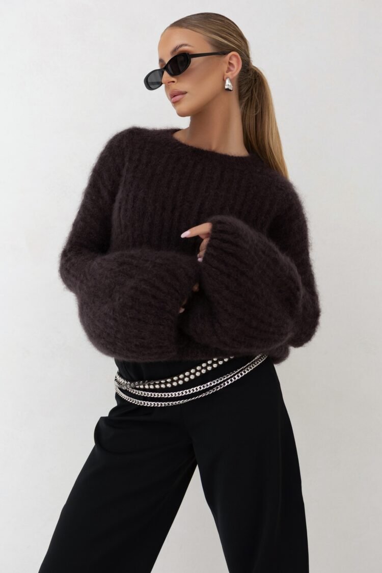 Premium mohair sweater brown