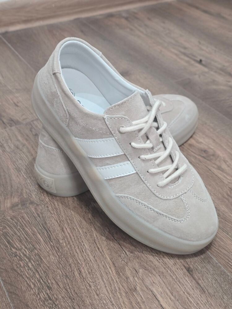 Leather trainers Beige - Image 4