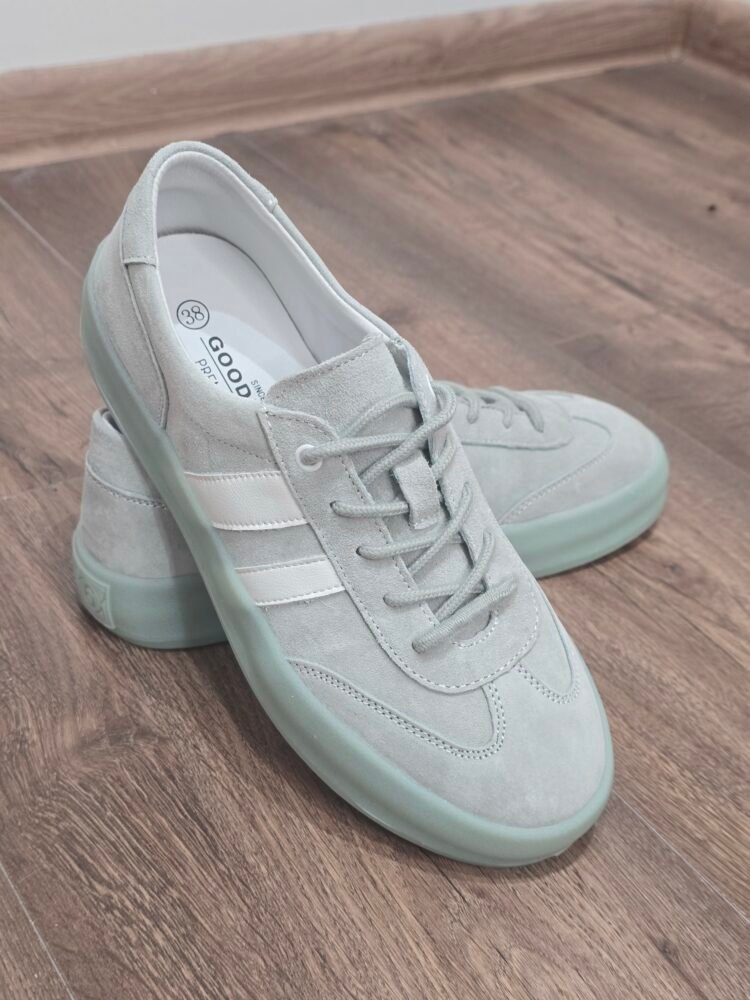 Leather trainers Mint - Image 4