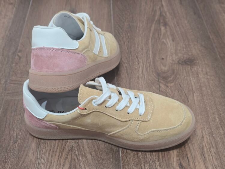 Leather trainers Lime - Image 4