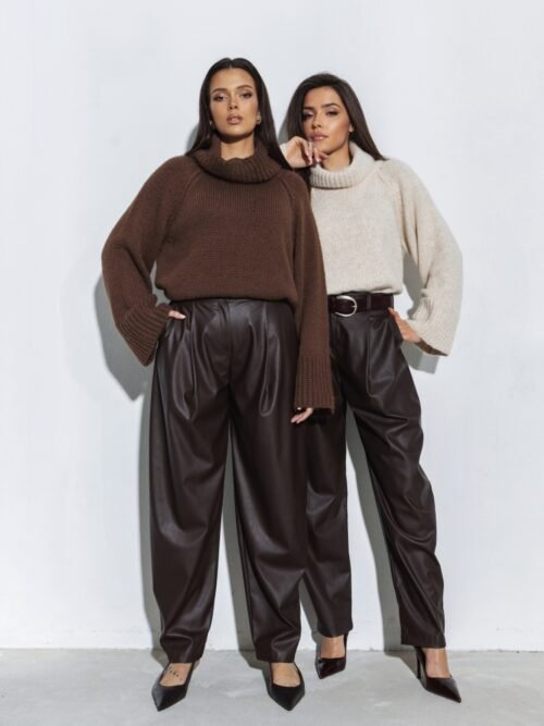 Robin Turtleneck Knit Sweater brown