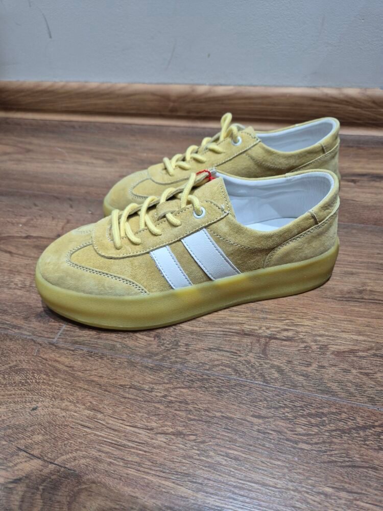 Leather trainers Pink yellow - Image 4