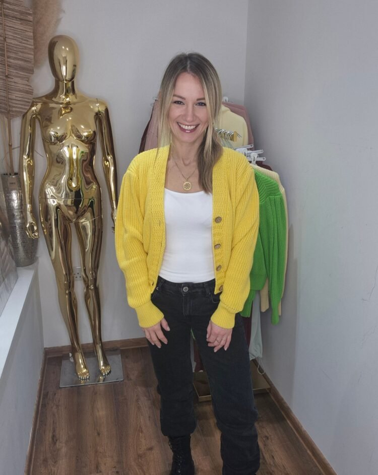 Buttoned Cardigan Yellow - Image 3