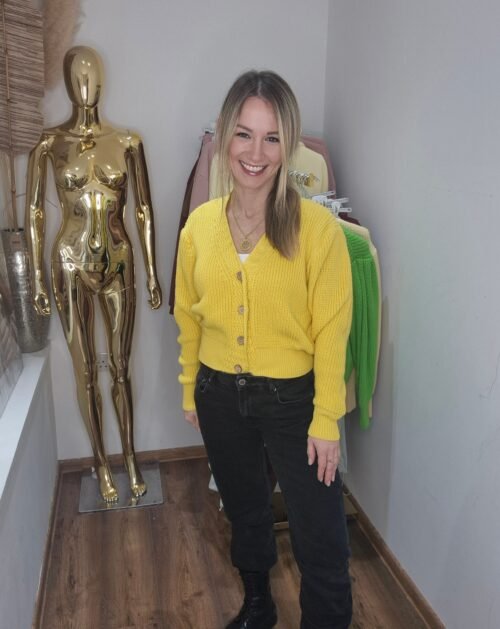 Buttoned Cardigan Yellow