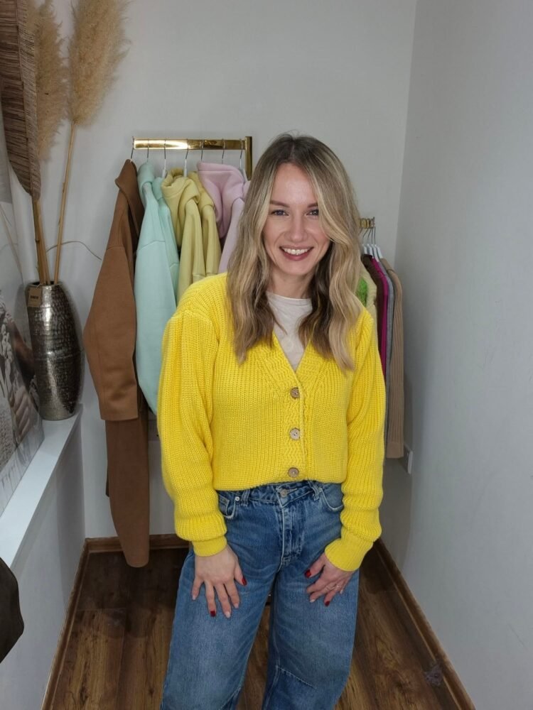 Buttoned Cardigan Yellow