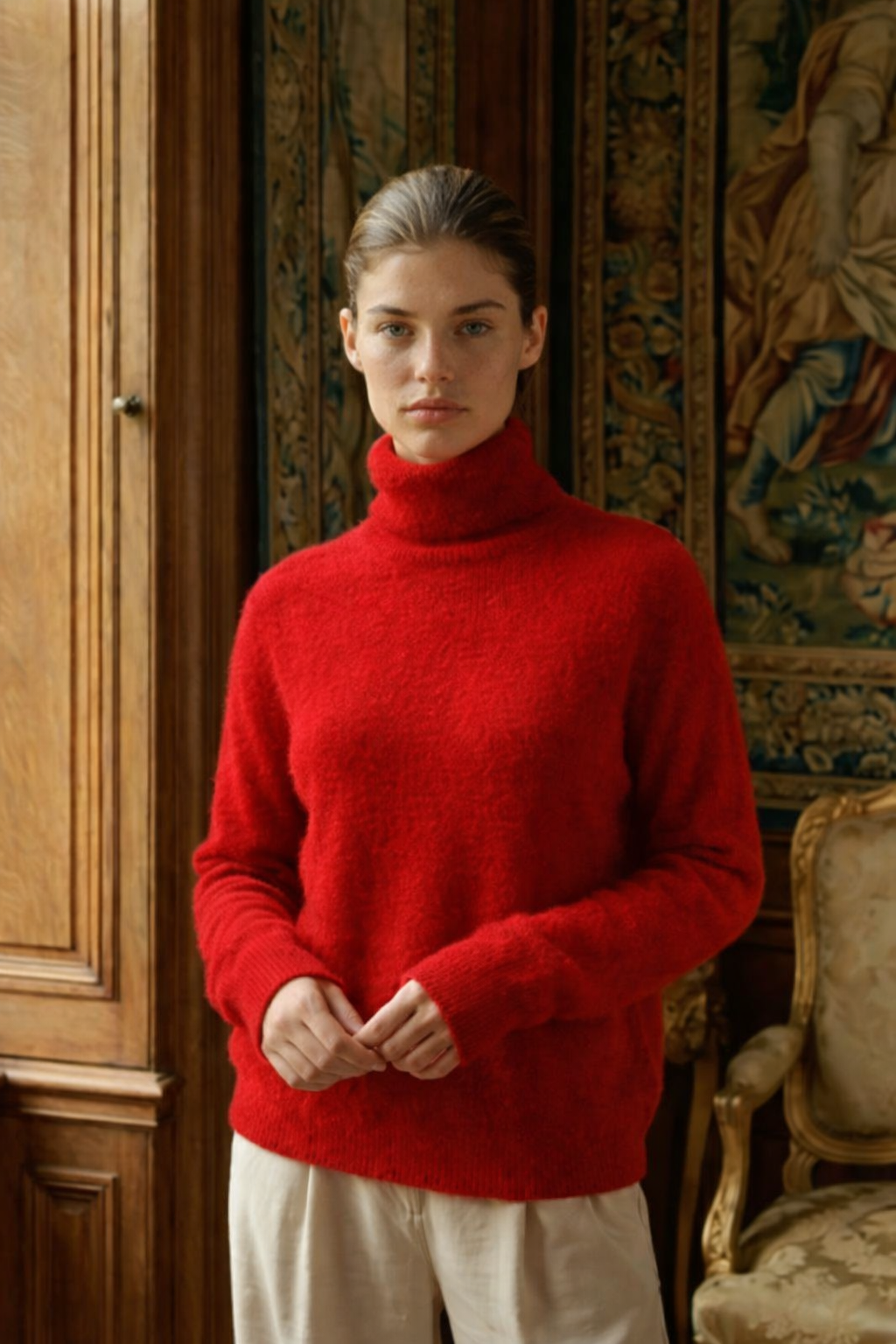 Enzo Turtleneck Sweater red