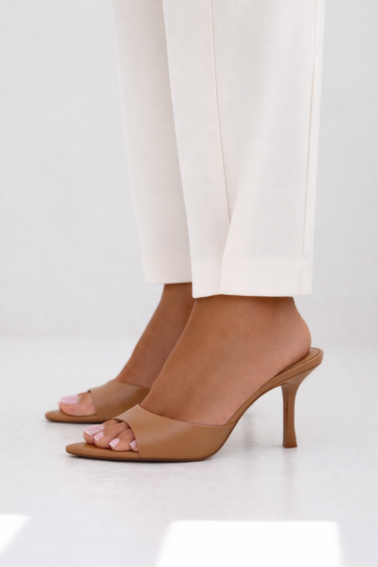 Sempre Suede Leather Mule Heels Black - Image 3