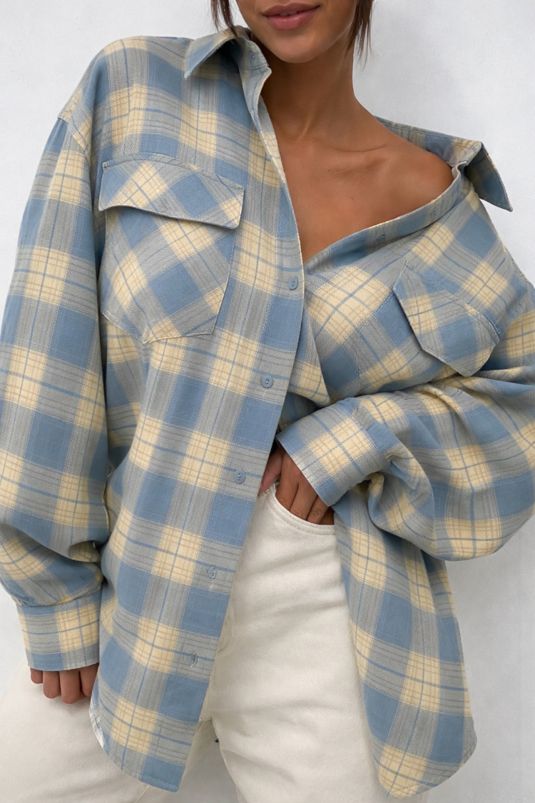 Checked Shirt – Spring Essential pastel blue - Image 2