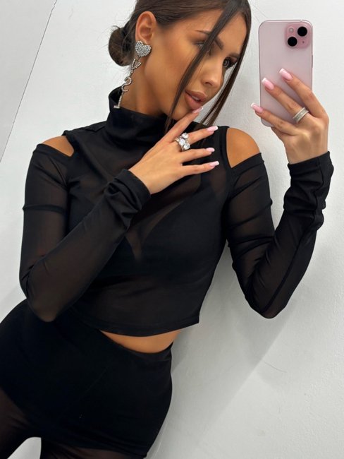 EMO Turtleneck Top Black