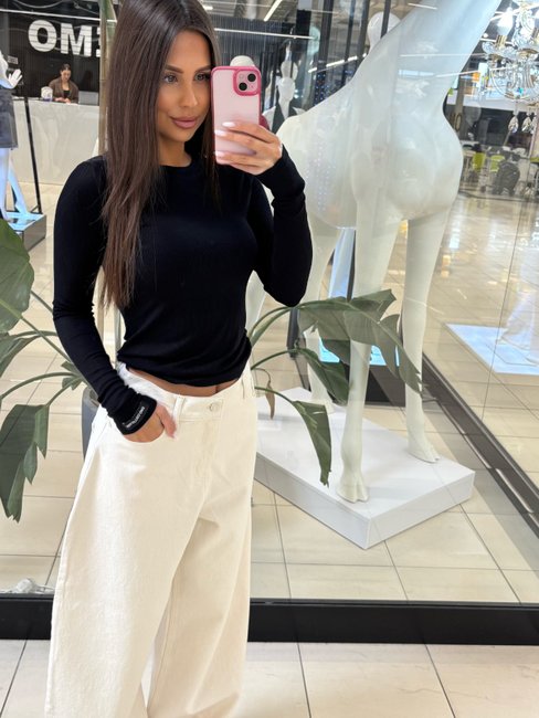 EMO Long sleeve striped blouse black