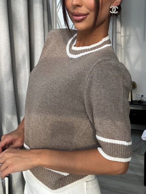 EMO Merino wool sweater light brown - Image 2