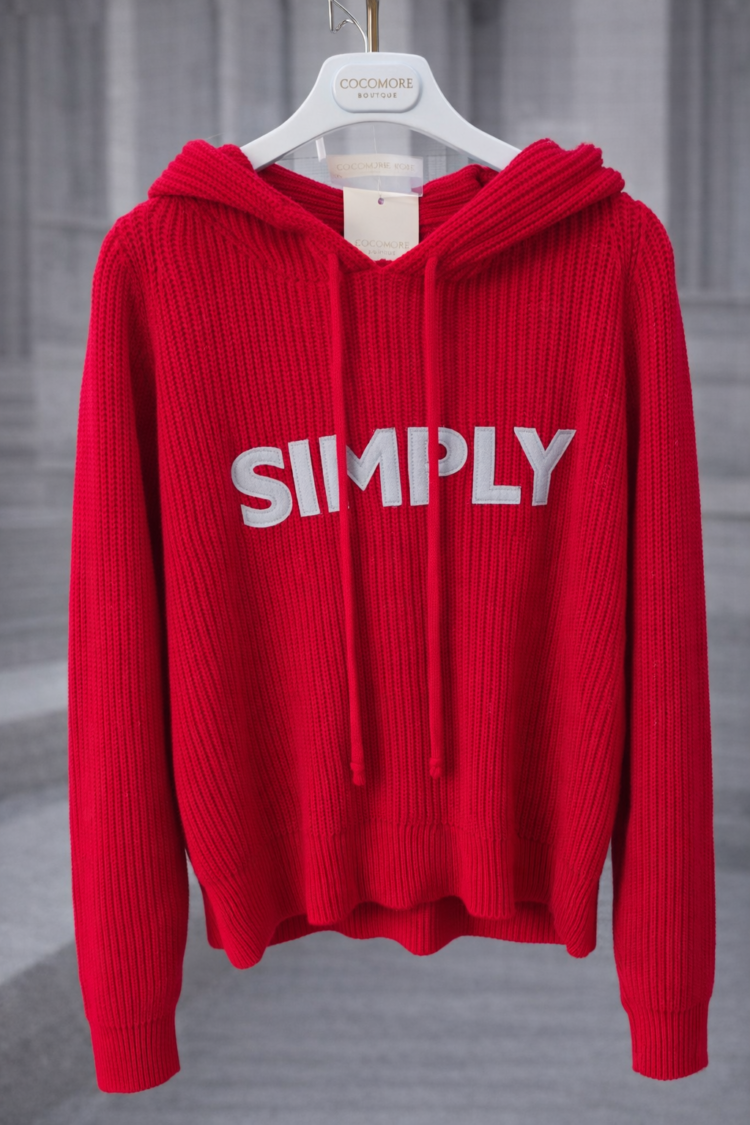 Cocomore Knit Hoodie Red - Image 2
