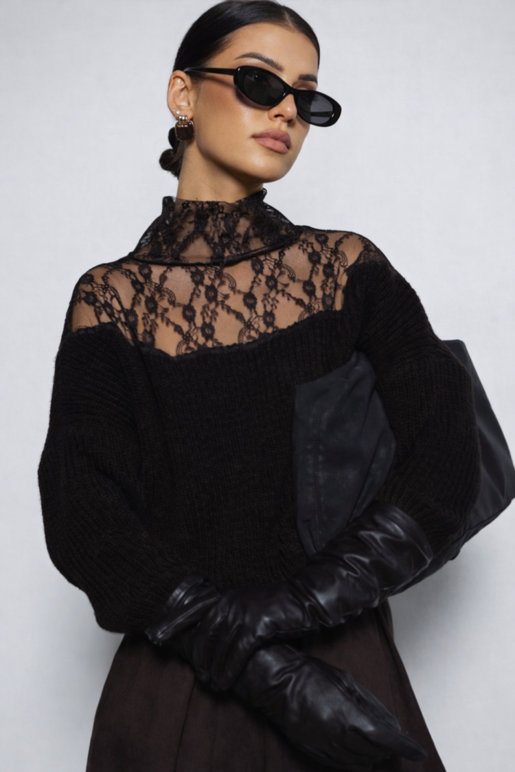 Declan lace sweater black