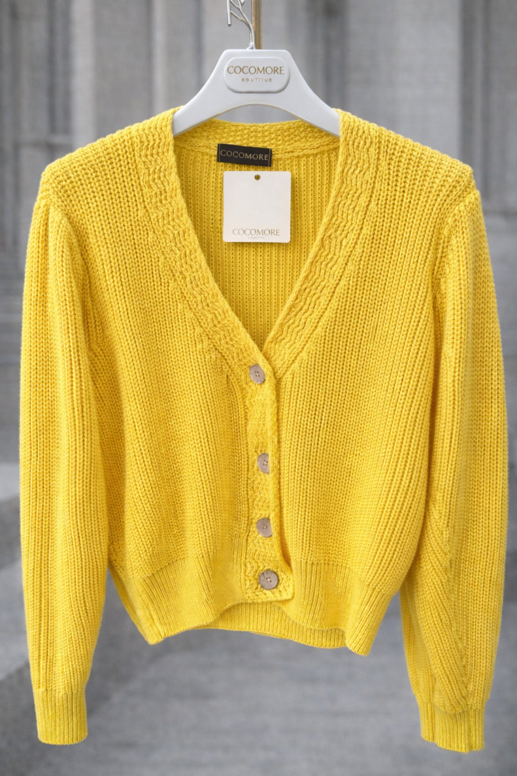 Buttoned Cardigan Yellow - Image 3