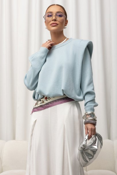 COCOMORE Malmo Sweater Light Blue - Image 4
