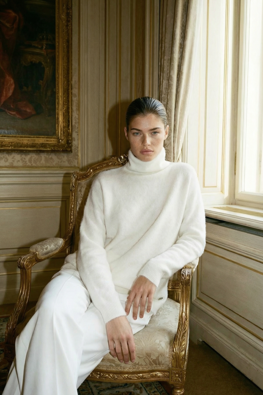 Enzo Turtleneck Sweater cream